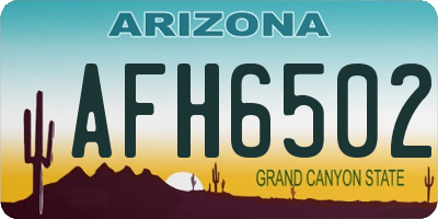 AZ license plate AFH6502