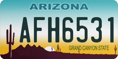 AZ license plate AFH6531