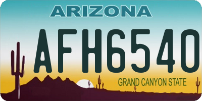 AZ license plate AFH6540