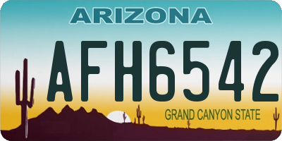 AZ license plate AFH6542