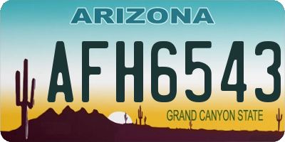 AZ license plate AFH6543