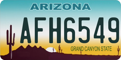 AZ license plate AFH6549