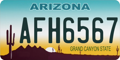 AZ license plate AFH6567