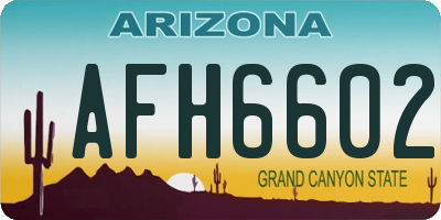 AZ license plate AFH6602