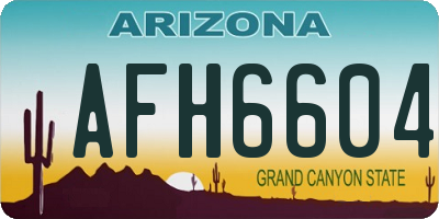 AZ license plate AFH6604