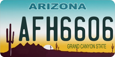 AZ license plate AFH6606