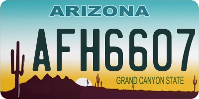 AZ license plate AFH6607