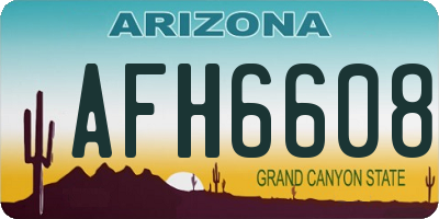 AZ license plate AFH6608