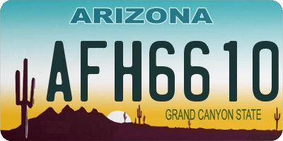 AZ license plate AFH6610