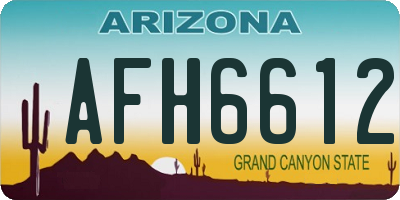 AZ license plate AFH6612