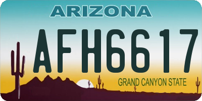 AZ license plate AFH6617