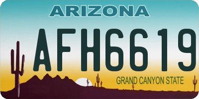AZ license plate AFH6619