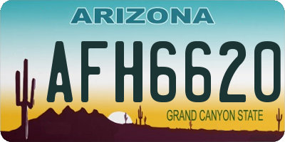 AZ license plate AFH6620