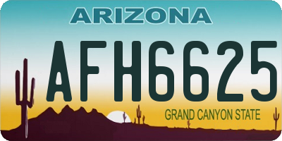 AZ license plate AFH6625
