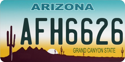 AZ license plate AFH6626