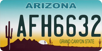 AZ license plate AFH6632