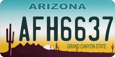 AZ license plate AFH6637
