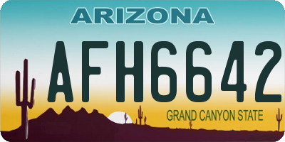 AZ license plate AFH6642