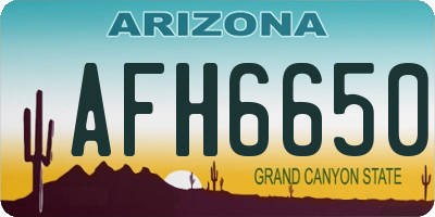 AZ license plate AFH6650