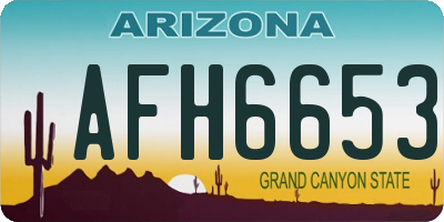 AZ license plate AFH6653