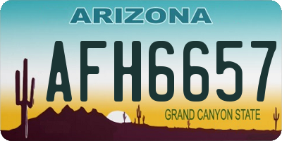 AZ license plate AFH6657