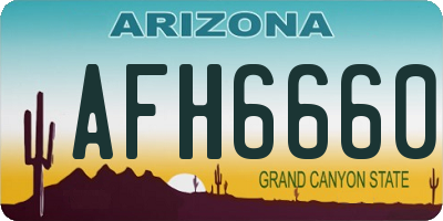 AZ license plate AFH6660