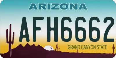 AZ license plate AFH6662