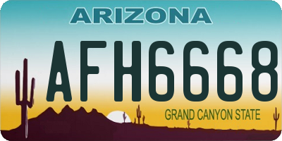 AZ license plate AFH6668