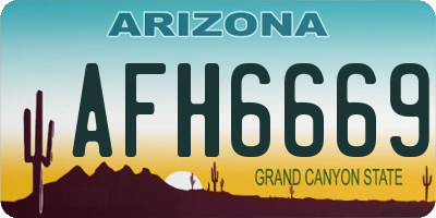 AZ license plate AFH6669