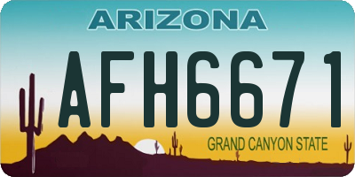 AZ license plate AFH6671