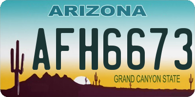 AZ license plate AFH6673