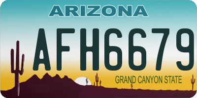 AZ license plate AFH6679