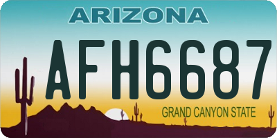 AZ license plate AFH6687