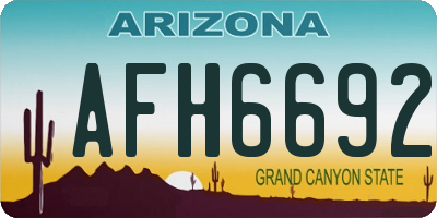 AZ license plate AFH6692
