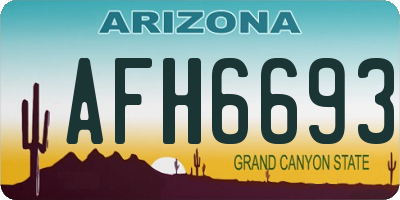 AZ license plate AFH6693