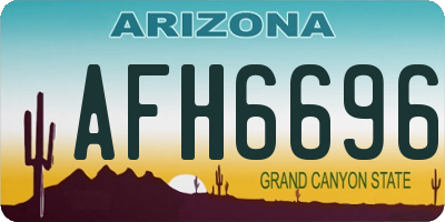 AZ license plate AFH6696