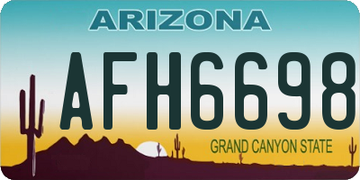 AZ license plate AFH6698