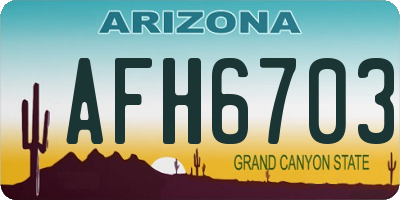 AZ license plate AFH6703