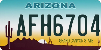 AZ license plate AFH6704
