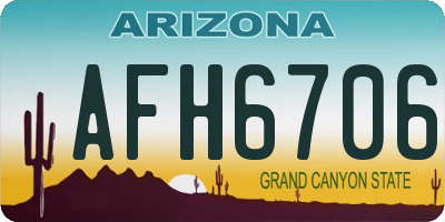 AZ license plate AFH6706