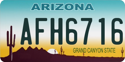 AZ license plate AFH6716