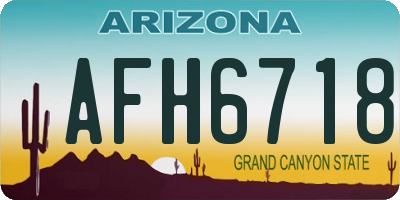 AZ license plate AFH6718