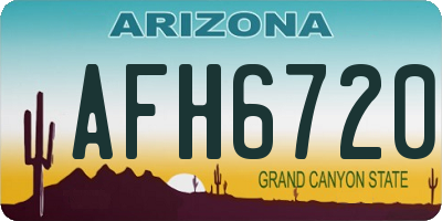 AZ license plate AFH6720