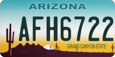 AZ license plate AFH6722