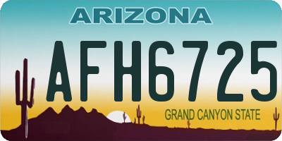 AZ license plate AFH6725