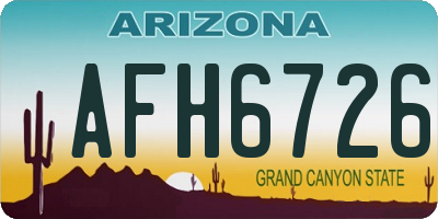 AZ license plate AFH6726