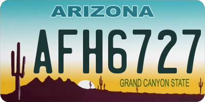 AZ license plate AFH6727