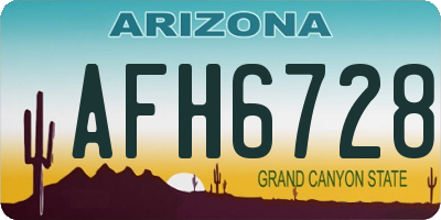 AZ license plate AFH6728