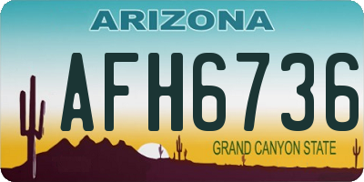 AZ license plate AFH6736