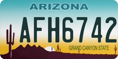 AZ license plate AFH6742